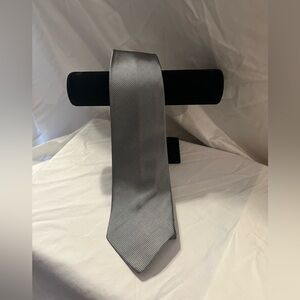 Charvet Silver Jacquard Tie with Blue Undertone.